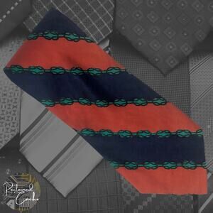 Red and Blue Diagonal Stripe Tie